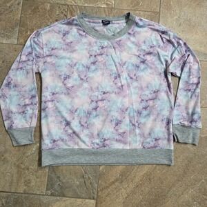 Splendid Tie Dye‎ Sweatshirt Pullover Lavender Blue Gray Women's L Cozy Comfort